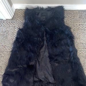 Black fur vest